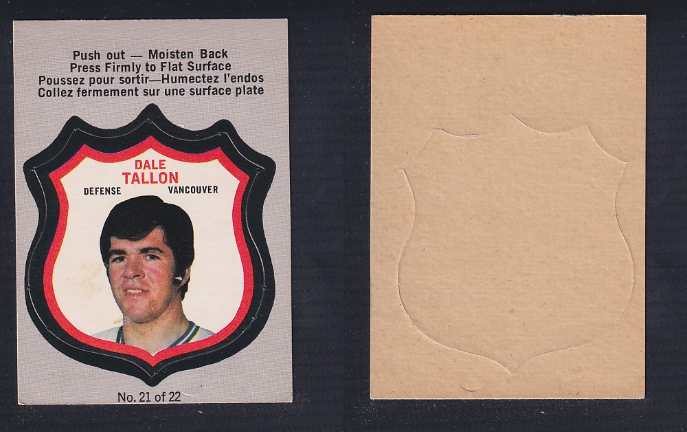 1972-73 O-PEE-CHEE PLAYER CREST #21 D. TALLON photo