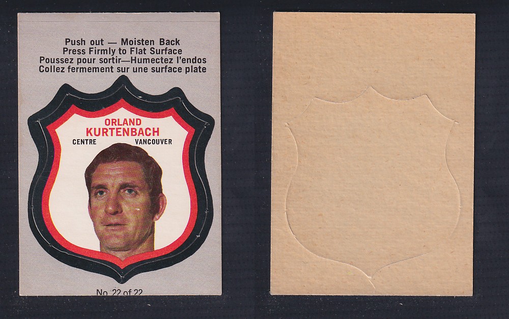 1972-73 O-PEE-CHEE PLAYER CREST #22 O. KURTENBACH photo