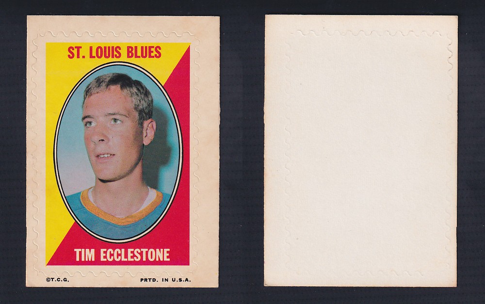 1970-71 O-PEE-CHEE STICKER STAMP T. ECCLESTONE photo 1970-71 O-PEE-CHEE STICKER STAMP T. ECCLESTONE photo
