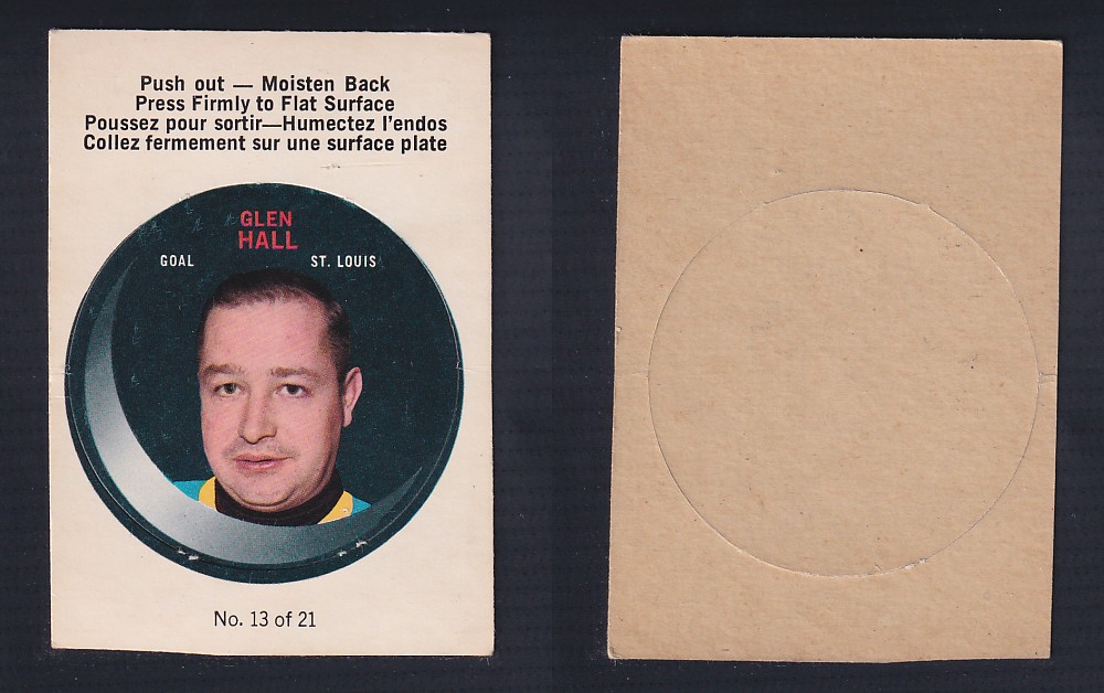 1968-69 O-PEE-CHEE PUCK STICKER #13 G. HALL photo 1968-69 O-PEE-CHEE PUCK STICKER #13 G. HALL photo