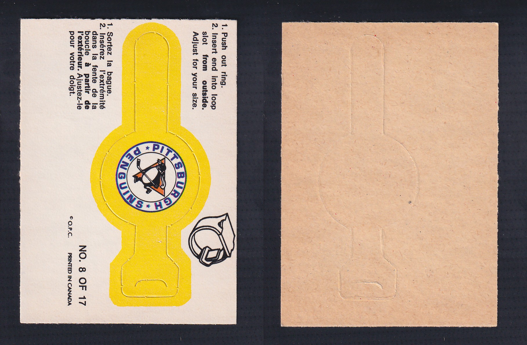 1973-74 O-PEE-CHEE TEAM RINGS #8 PITTSBURGH PEINGUINS photo 1973-74 O-PEE-CHEE TEAM RINGS #8 PITTSBURGH PEINGUINS photo