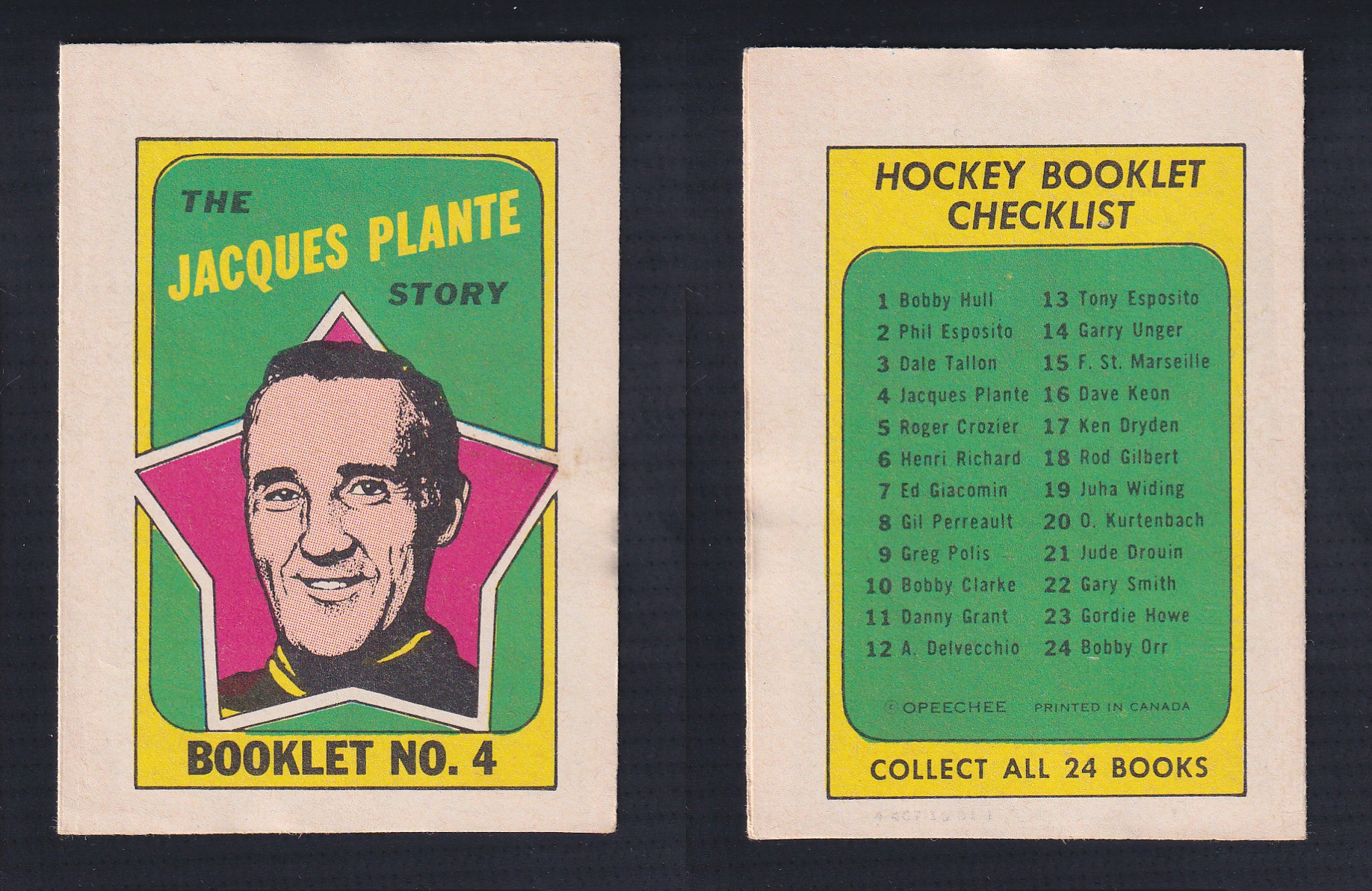1971-72 O-PEE-CHEE STORY BOOKLET ENGLISH #4 J.PLANTE photo