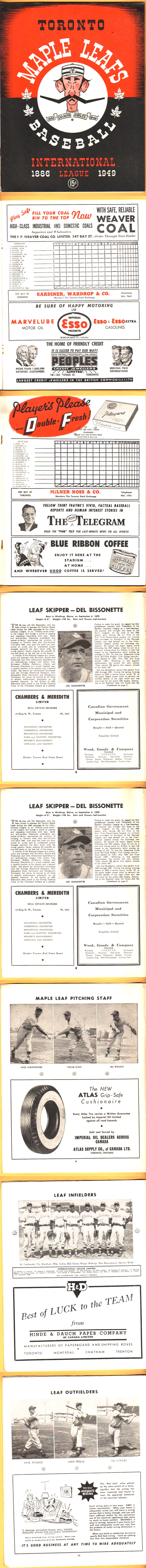 1949 TORONTO MAPLE LEAFS VS BUFFALO PROGRAM photo 1949 TORONTO MAPLE LEAFS VS BUFFALO PROGRAM photo