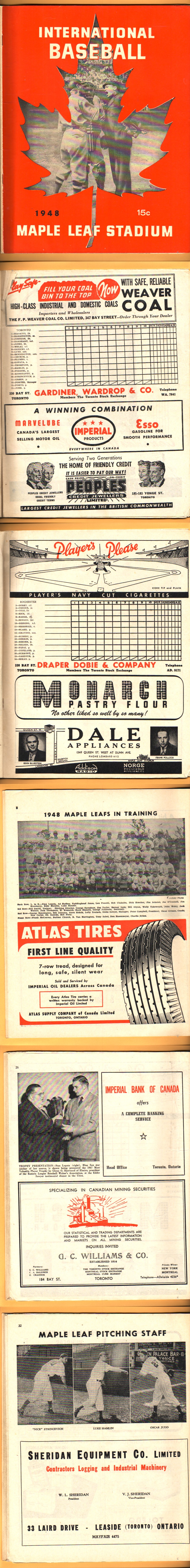 1948 ROCHESTER VS TORONTO MAPLE LEAFS PROGRAM photo 1948 ROCHESTER VS TORONTO MAPLE LEAFS PROGRAM photo