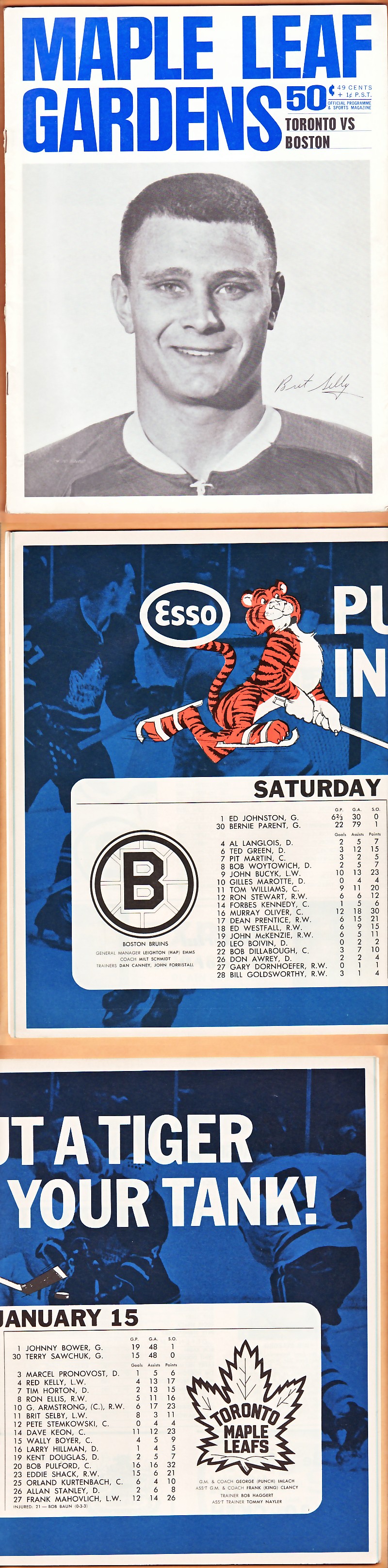 1966 TORONTO MAPLE LEAFS VS BOSTON BRUINS PROGRAM photo 1966 TORONTO MAPLE LEAFS VS BOSTON BRUINS PROGRAM photo
