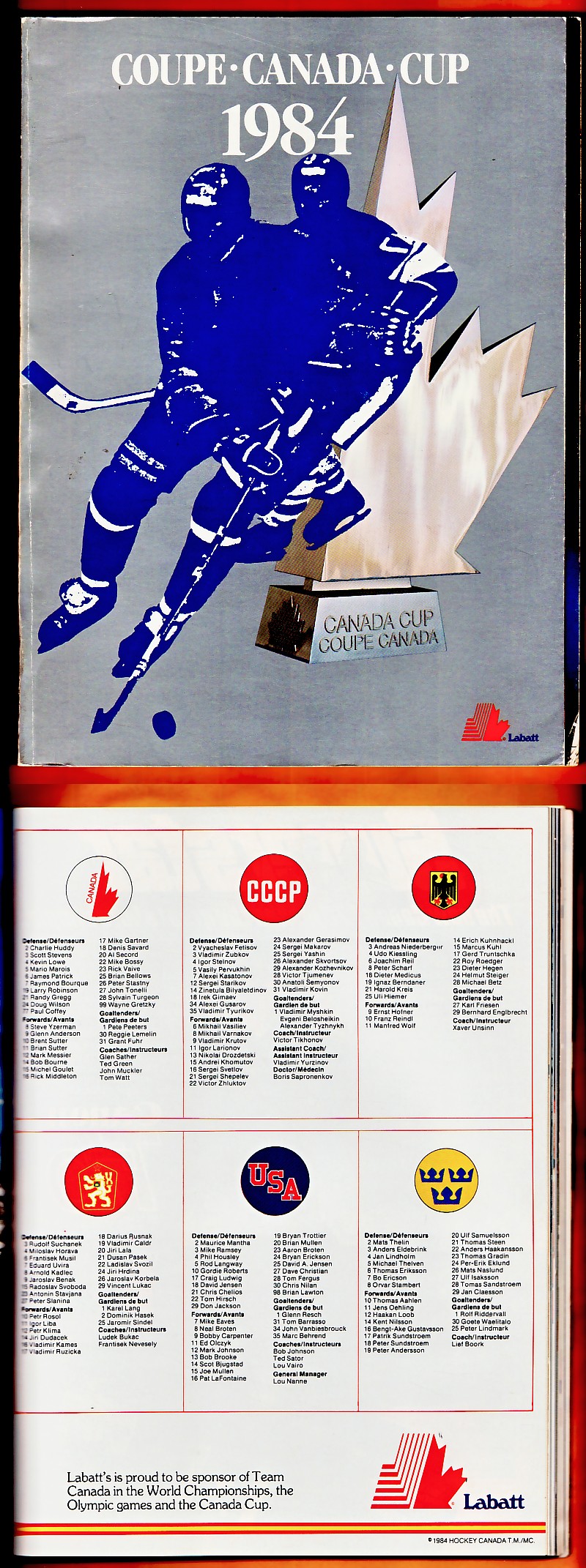 1984 CANADA CUP PROGRAM photo 1984 CANADA CUP PROGRAM photo
