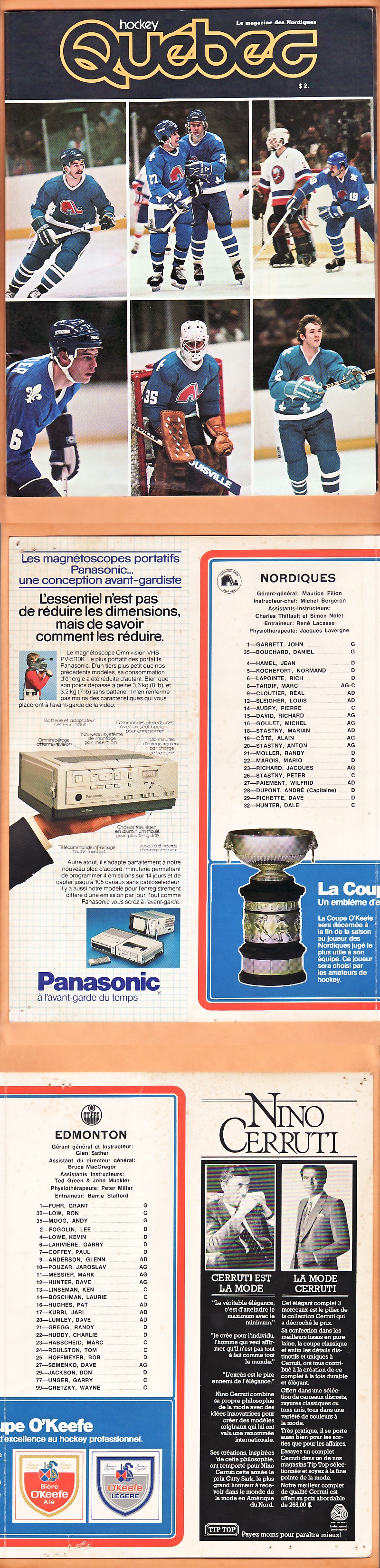 1982-83 QUEBEC NORDIQUES VS EDMONTON OILERS PROGRAM photo 1982-83 QUEBEC NORDIQUES VS EDMONTON OILERS PROGRAM photo